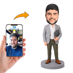 Custom Startup Founder Bobblehead - Personalized Entrepreneur Gift From Photo