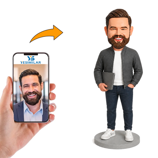 Custom Startup Founder Bobblehead - Personalized Casual CEO Gift
