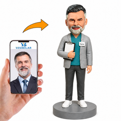Custom Healthcare Manager Bobblehead - Personalized Medical Leadership Gift