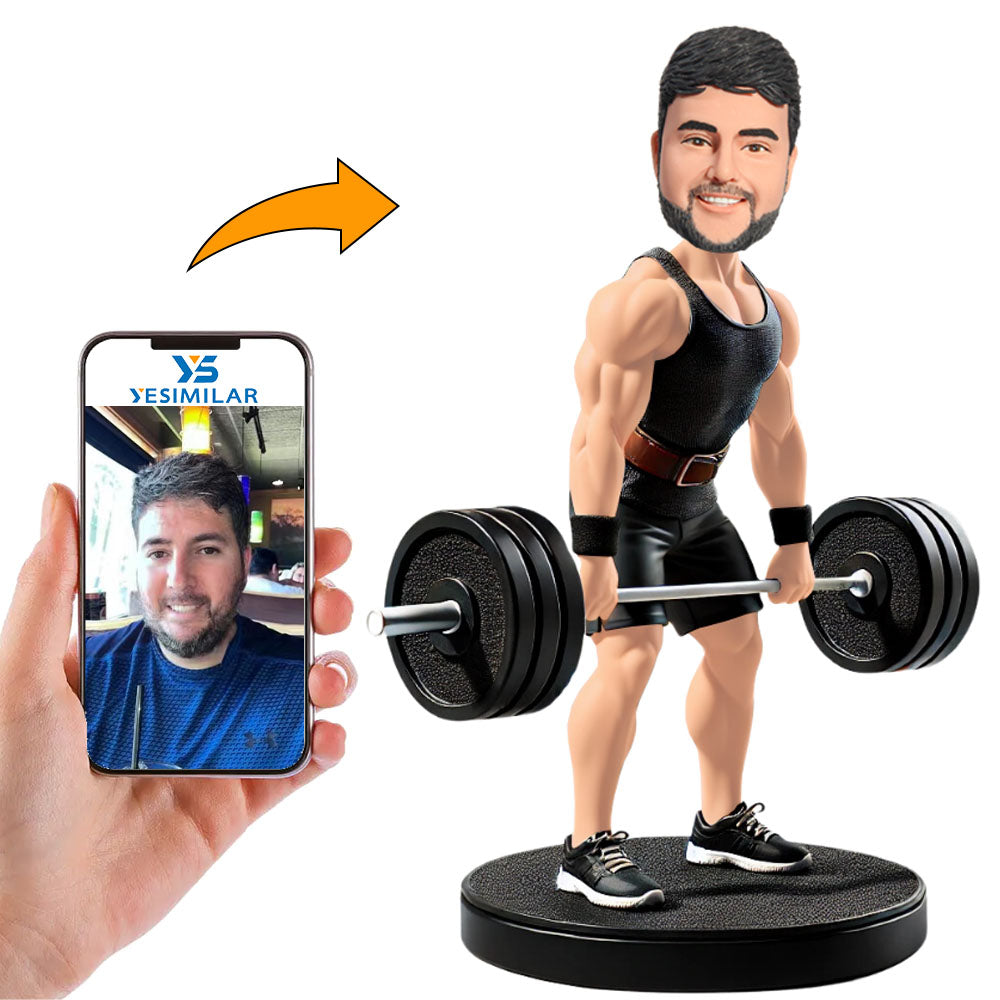 Male Weightlifting Weight Lifter Custom Bobbleheads