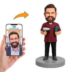 Custom Salon Owner Bobblehead - Personalized Beauty Business Gift