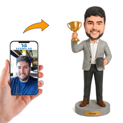 Custom Boss Trophy Bobblehead - Personalized Award Celebration Gift