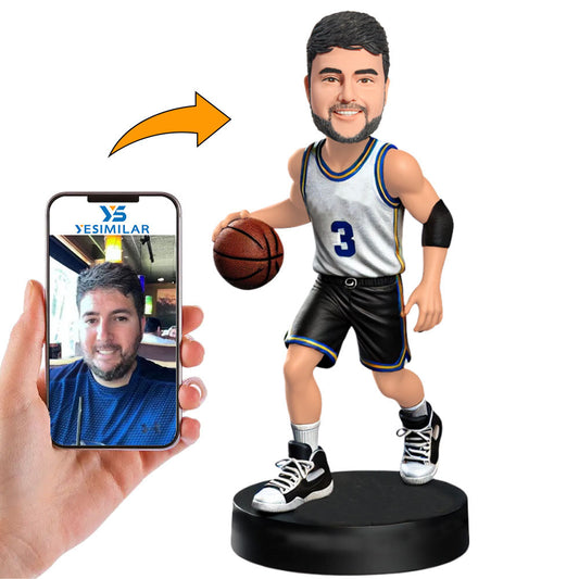 No. 3 Basketball Player Basketball Fans Gifts Custom Bobbleheads