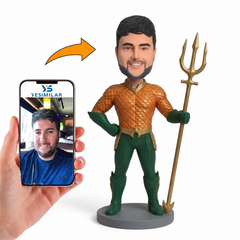 Custom Aquaman Trident Pose Bobblehead