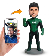 Custom Green Lantern Power Fist Pose Bobblehead