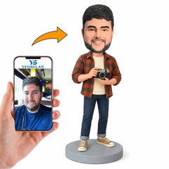 Custom Male Casual Photographer Bobblehead