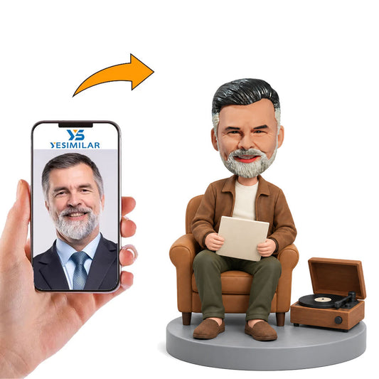 Custom Male Vinyl Record Player Bobblehead