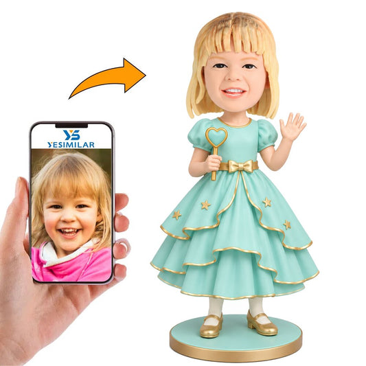 Custom Green Princess Dress Bobblehead