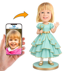 Custom Green Princess Dress Bobblehead