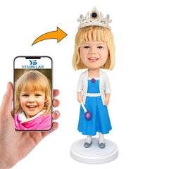 Custom Blue Crown Princess Bobblehead