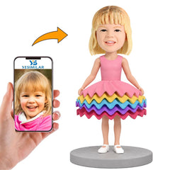 Custom Rainbow Princess Dress Bobblehead