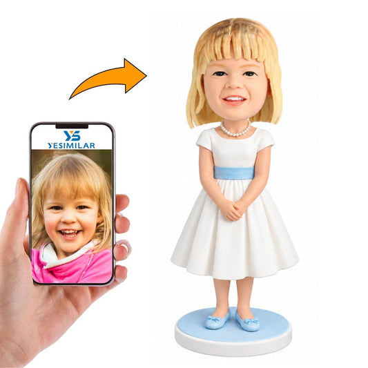 Custom White Formal Dress Bobblehead