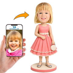 Custom Pink Formal Dress Bobblehead