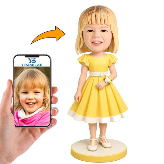 Custom Yellow Formal Dress Bobblehead