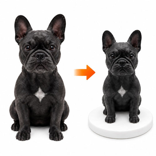 Custom French Bulldog bobblehead created from a pet photo