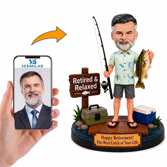 Male Reading Newspaper Bobblehead custom bobblehead made from a photo