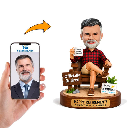 Male Reading Newspaper Bobblehead custom bobblehead made from a photo