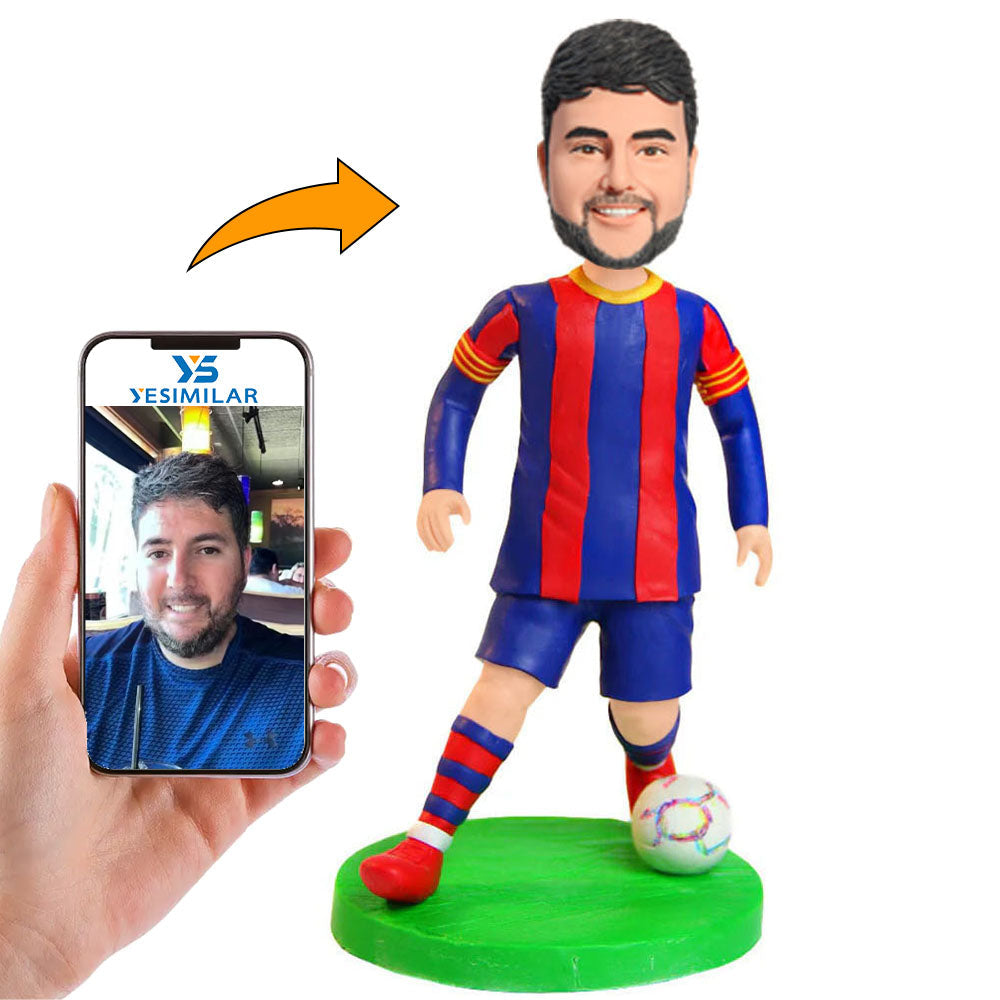 Soccer Player Dribbling Custom Bobbleheads