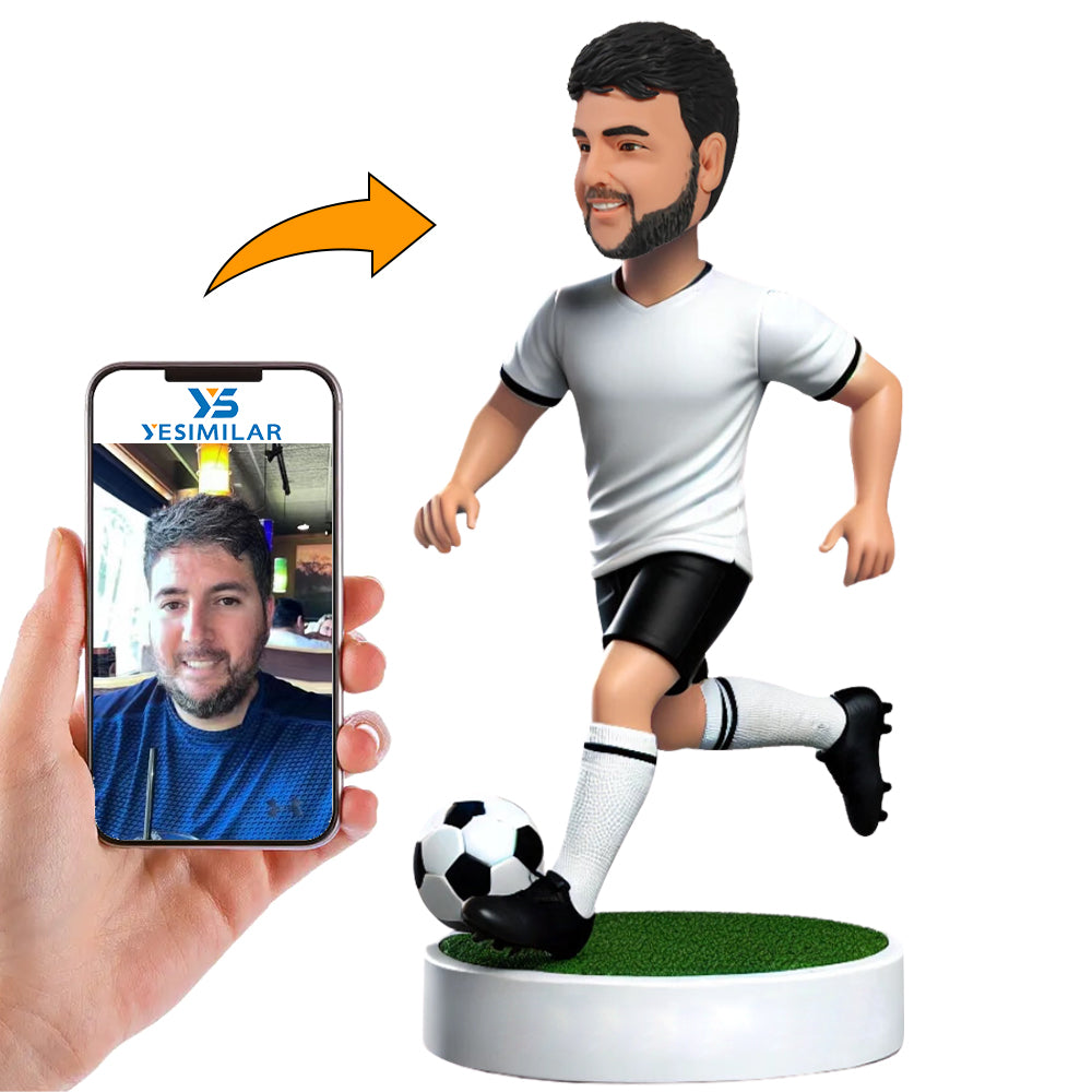 Soccer Dribbling Soccer Player Custom Bobbleheads