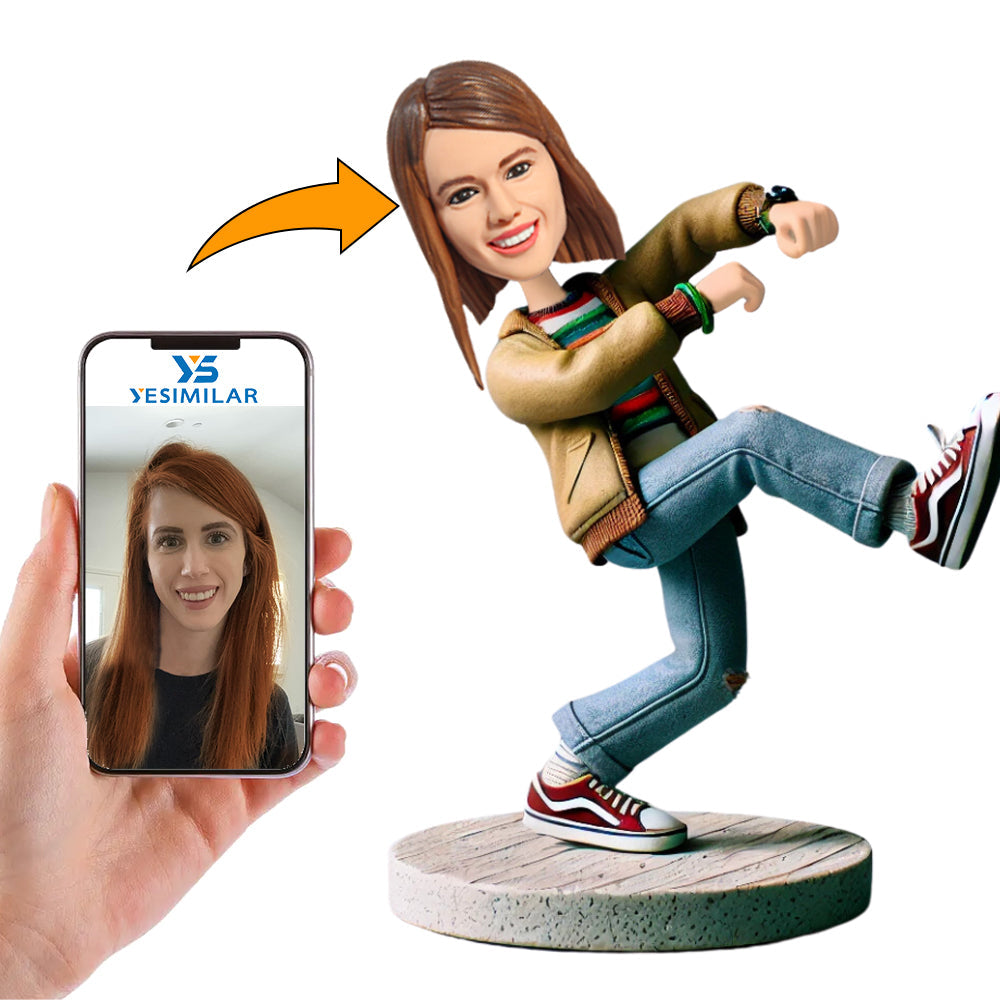 Humorous Casual Girl Custom Bobbleheads Personalized Gifts