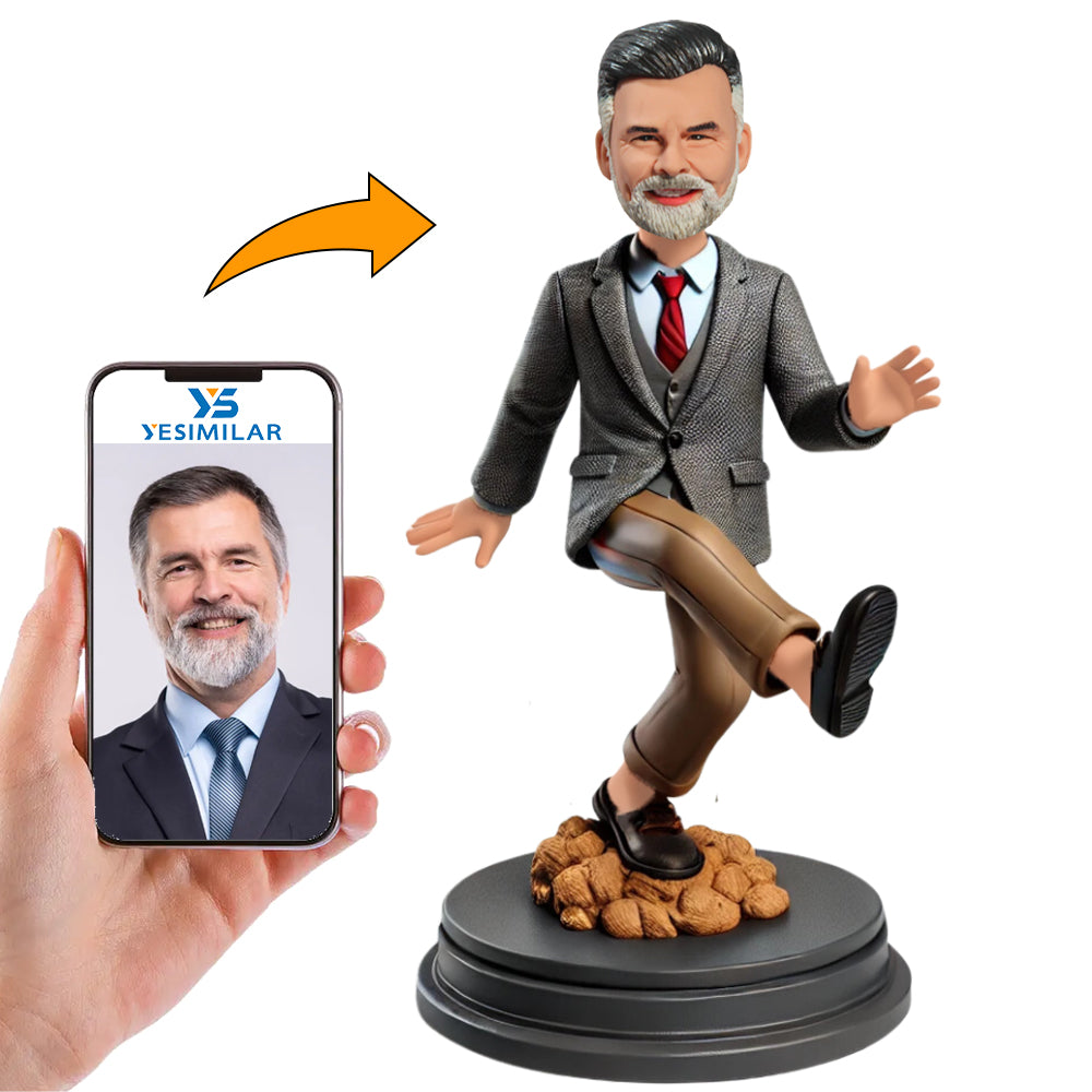 Man Standing on Feces Custom Bobbleheads Funny Gifts