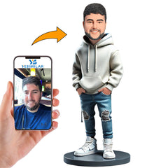 Man Wearing Ripped Jeans Custom Bobbleheads Gifts