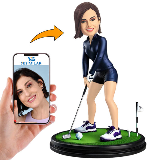 Female Golf Coach Custom Bobbleheads Personalized Gifts