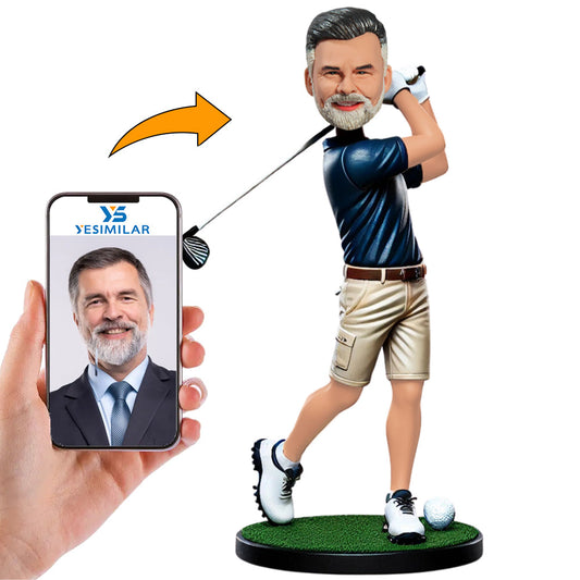 Golf Pose Golf Player Custom Bobbleheads Personalized Figures