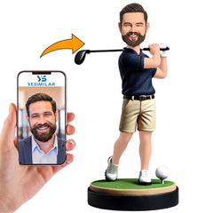 Golf Player with Golf Ball Custom Bobbleheads