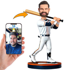 Baseball Player Holding Baseball Bat Custom Bobbleheads