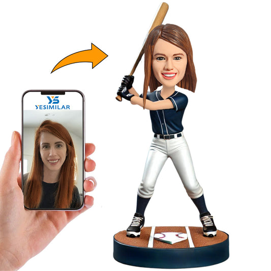 Female Baseball Player Custom Bobbleheads