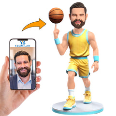 Basketball Player Spinning the Ball Custom Bobbleheads