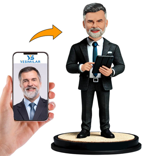 Business Man Holding iPad Custom Bobbleheads