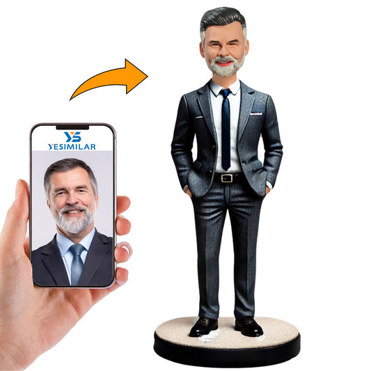 White Shirt Business Man Custom Bobbleheads Personalized Gifts