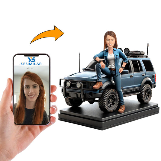 Woman And SUV Custom Bobbleheads Personalized Gifts