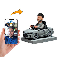 Handsome Man Driving Sports Car Custom Bobbleheads