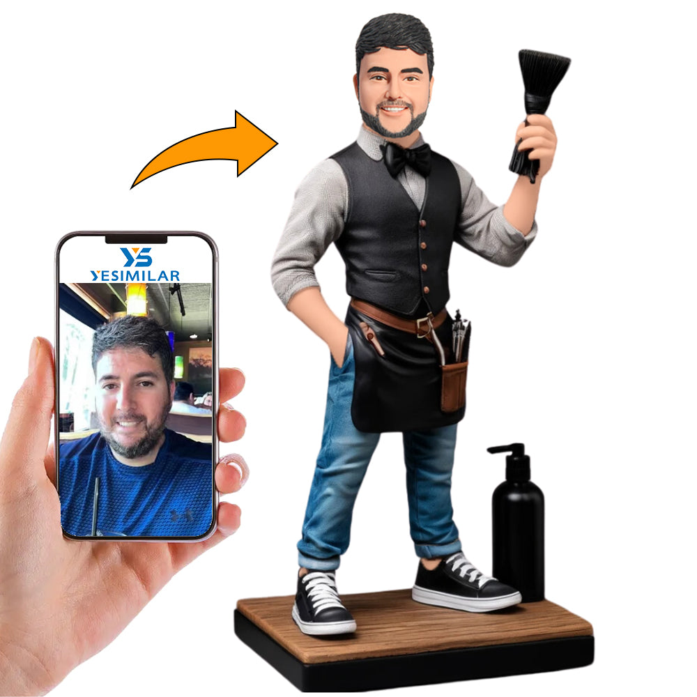 Male Hairstylist with Complete Tools Custom Bobbleheads