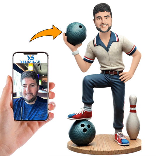 Male Bowling Player Sports Custom Bobbleheads Personalized Gifts