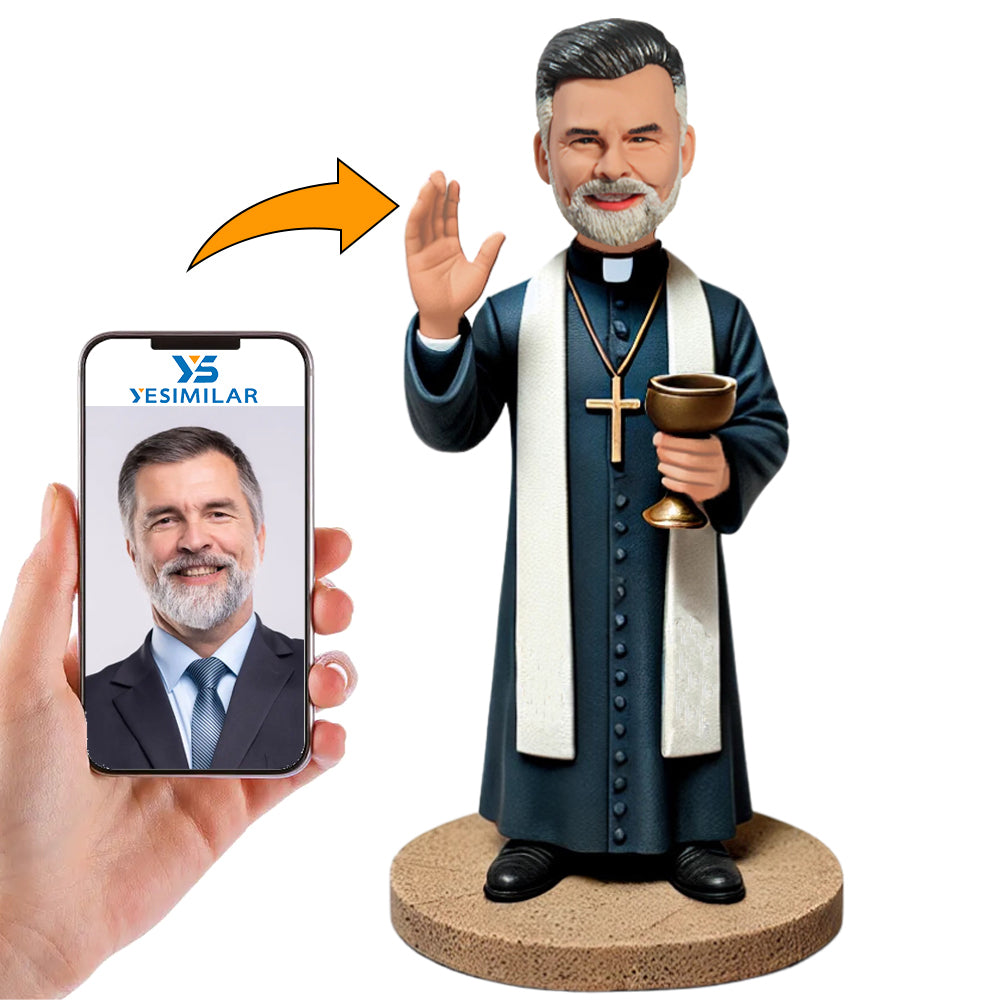 Priest Holding The Holy Grail Custom Bobbleheads