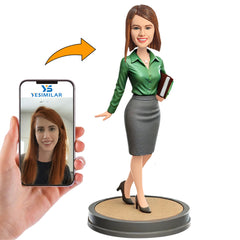 Female University Professor Custom Bobbleheads Personalized Doll