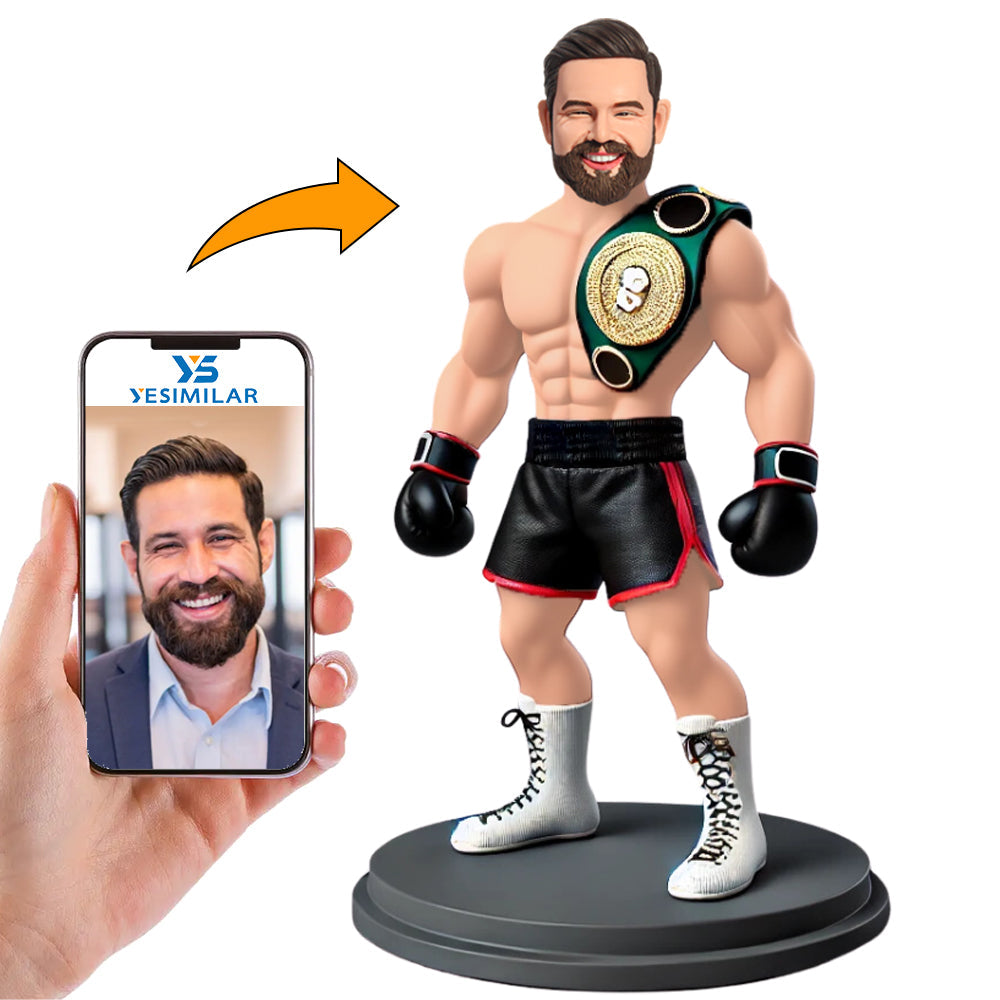 Handsome Male Boxing Champion Custom Bobbleheads