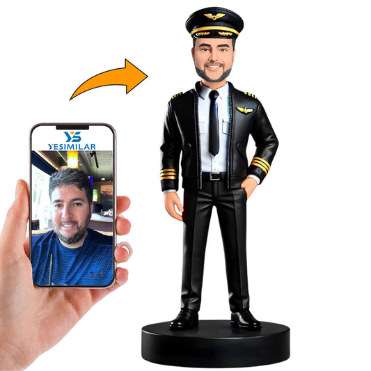 Male Flight Attendant Custom Bobbleheads Gifts