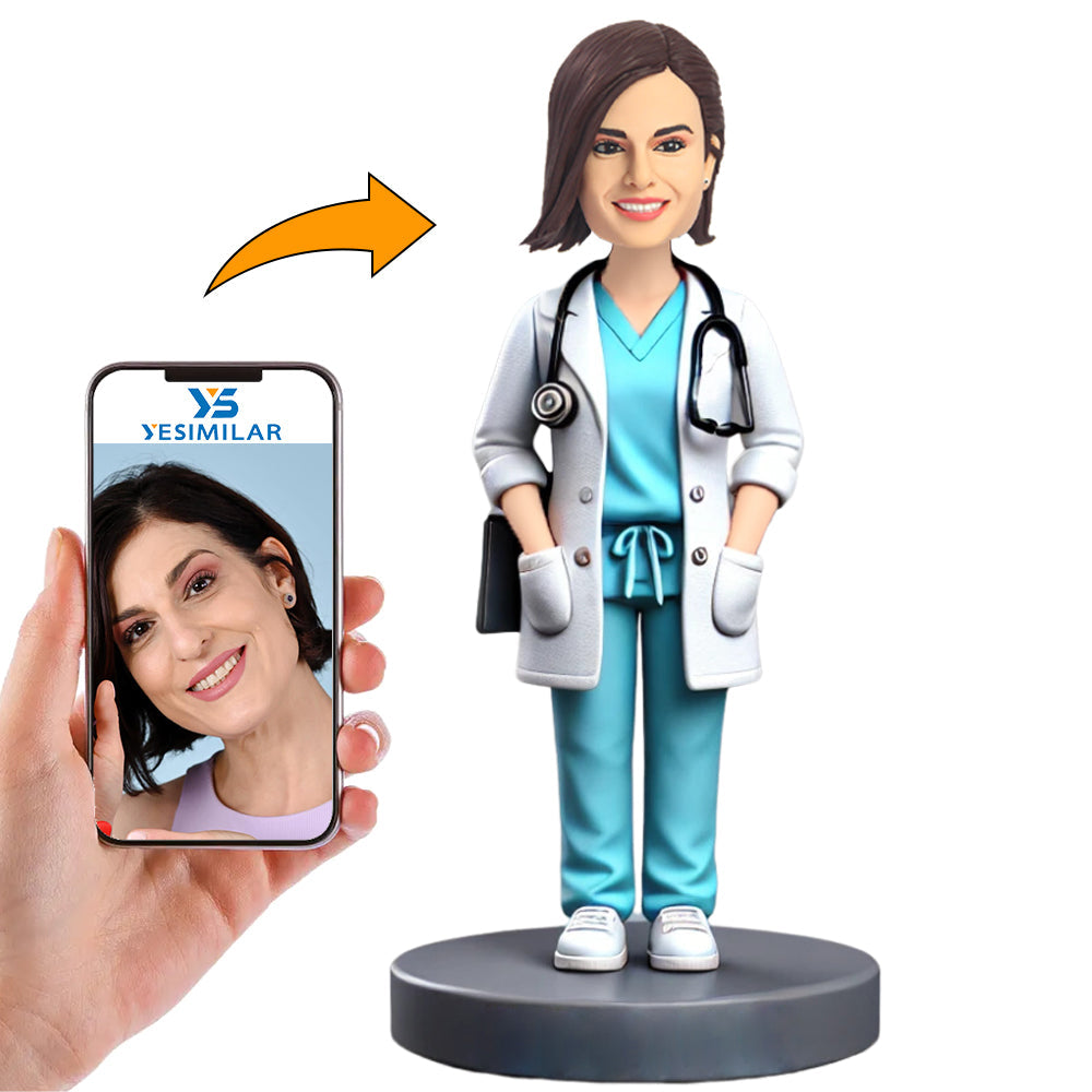 Female Operating Room Doctor Stethoscope Custom Bobbleheads