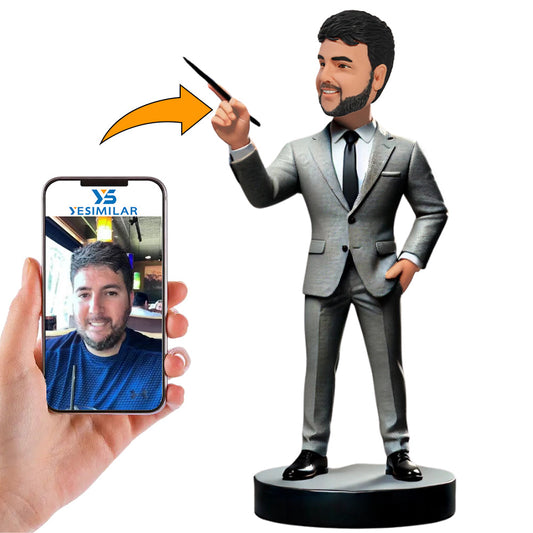 Business Man Holding a Pen Custom Bobbleheads Personalized Figures