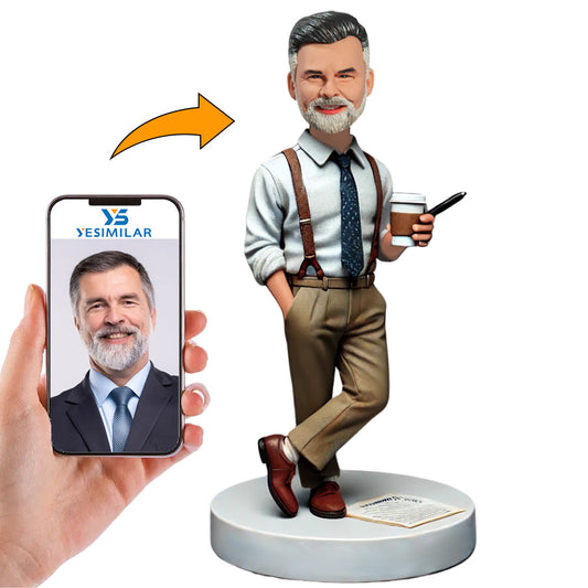 Male Boss Wearing Overalls Custom Bobbleheads