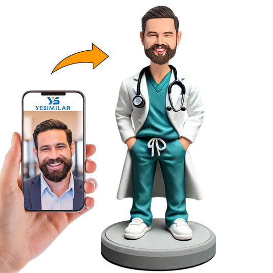 Doctor with Lab Coat Custom Bobbleheads Personalized Gifts