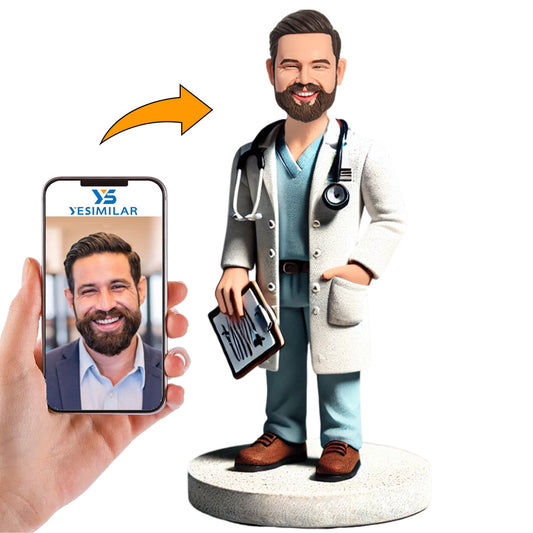 Doctor with Stethoscope And Notebook Custom Bobbleheads