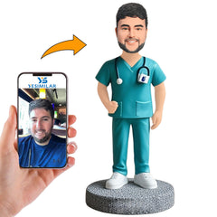 Male Nurse in Work Clothes Custom Bobbleheads