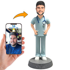 Surgery Male Nurse Custom Bobbleheads Personalized Figure