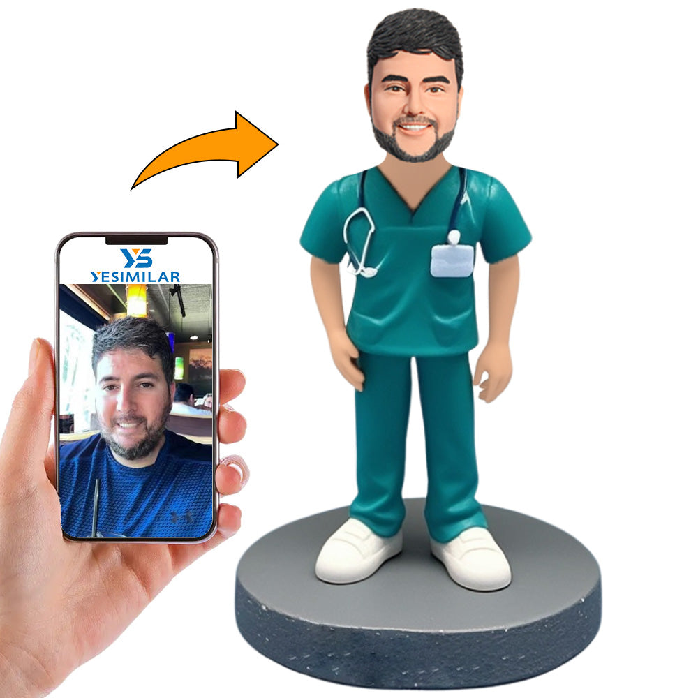 Cool Male Nurse Custom Bobbleheads Personalized Figure